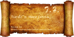 Turós Henrietta névjegykártya