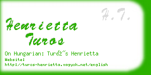 henrietta turos business card